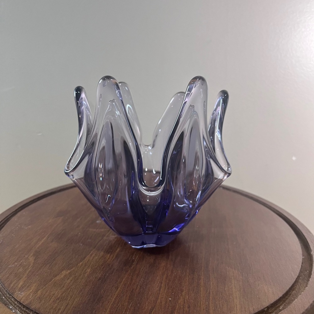 Vtg Viking Thistle Amethyst Purple Swung Glass Bowl Mid Century Modern MCM 5.5"‎ - Picture 2 of 9
